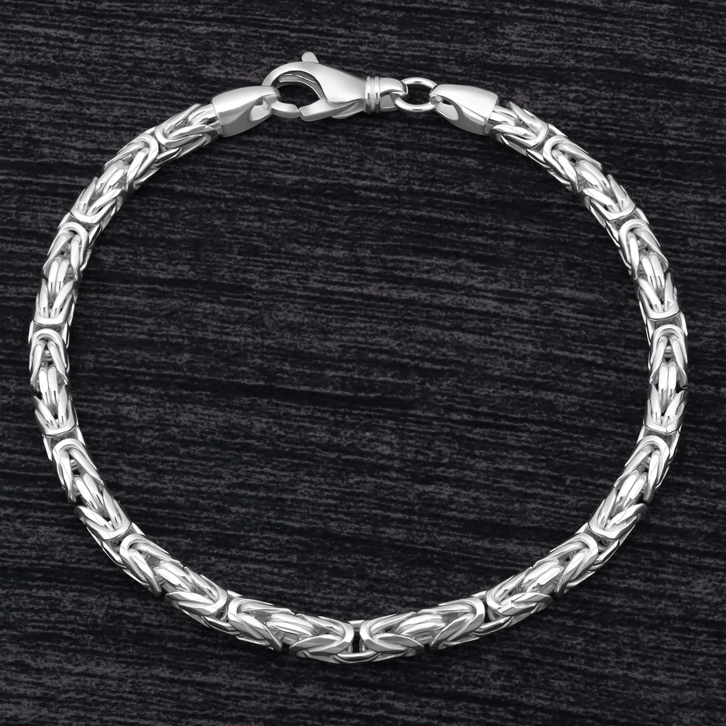 Königsarmband Rund 4 mm 925er Sterling Silber Massiv