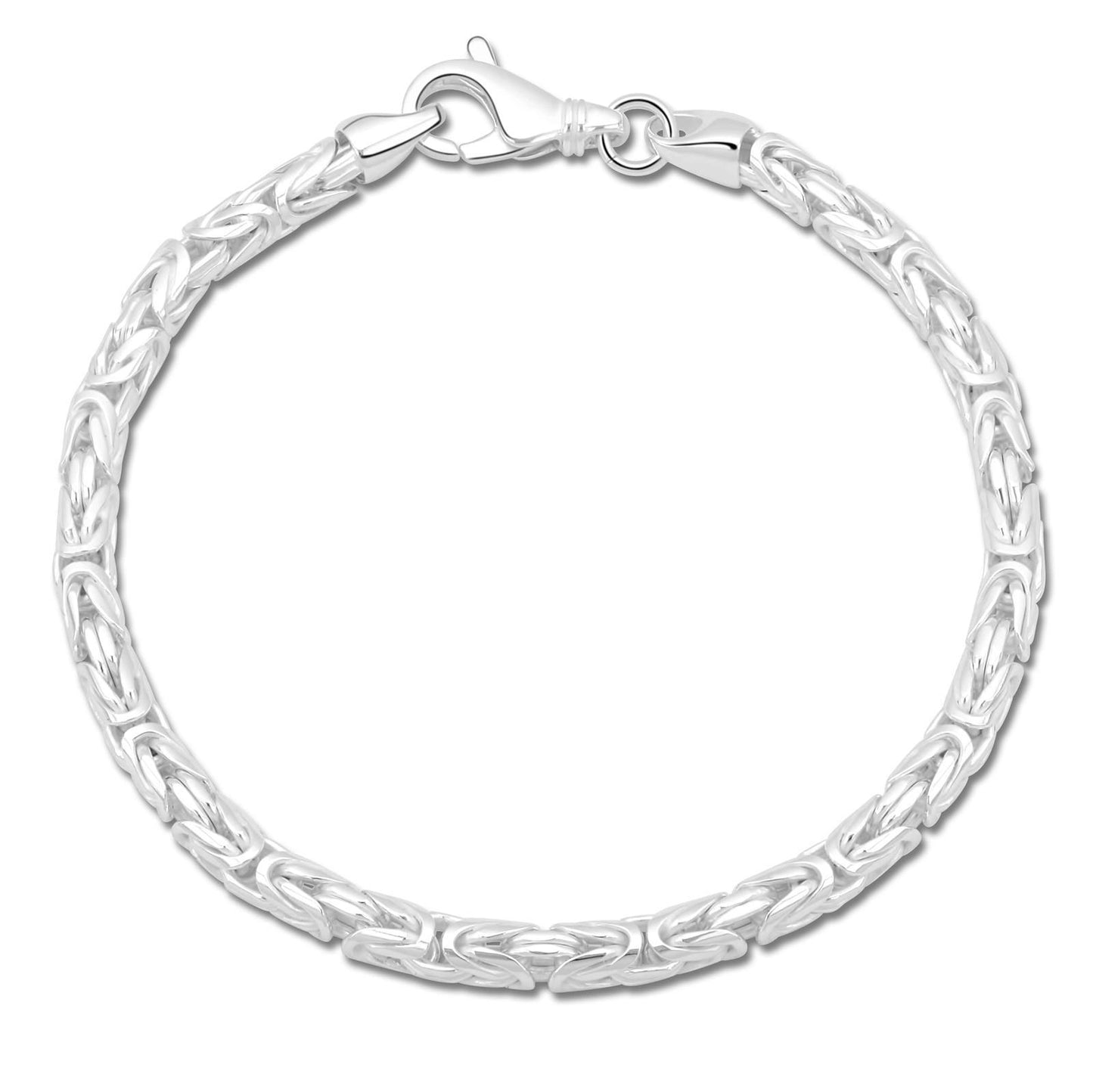 Königsarmband Rund 4 mm 925er Sterling Silber Massiv