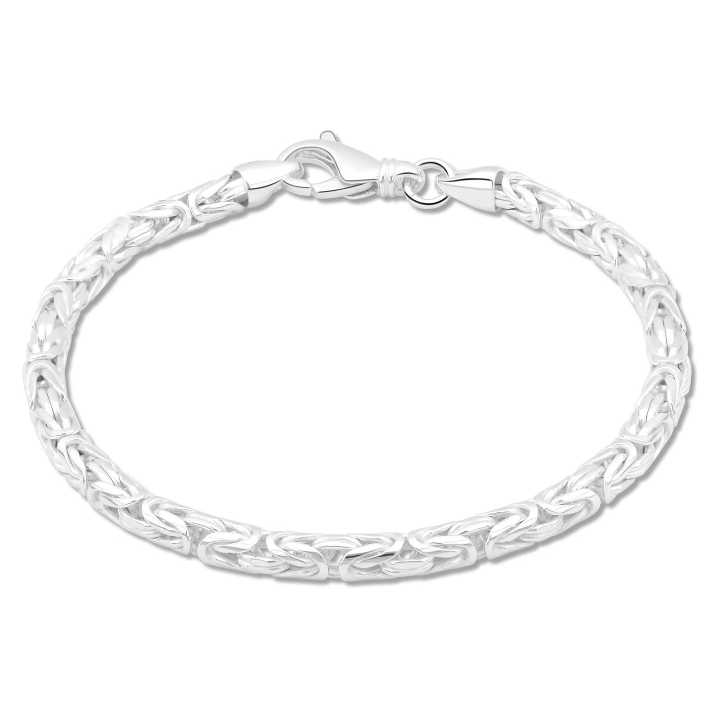 Königsarmband Rund 4 mm 925er Sterling Silber Massiv
