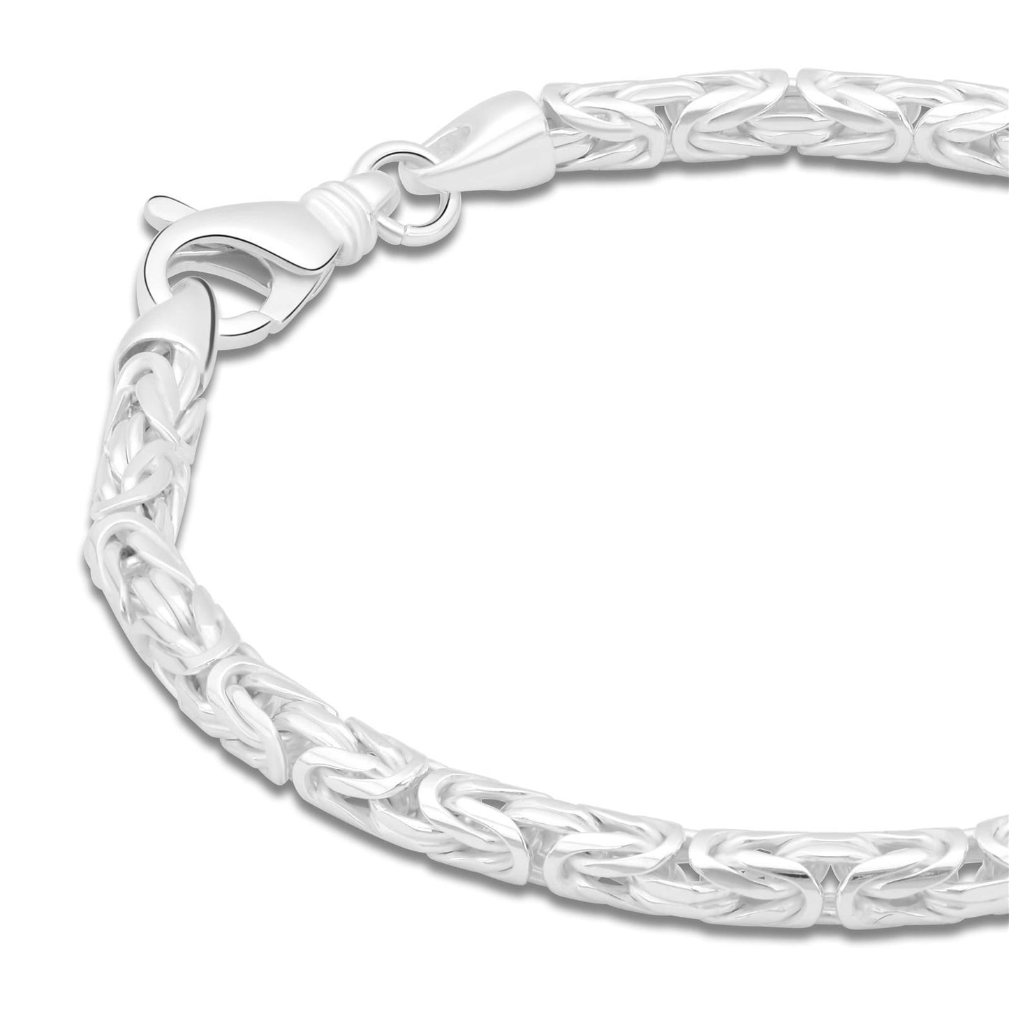 Königsarmband Rund 4 mm 925er Sterling Silber Massiv