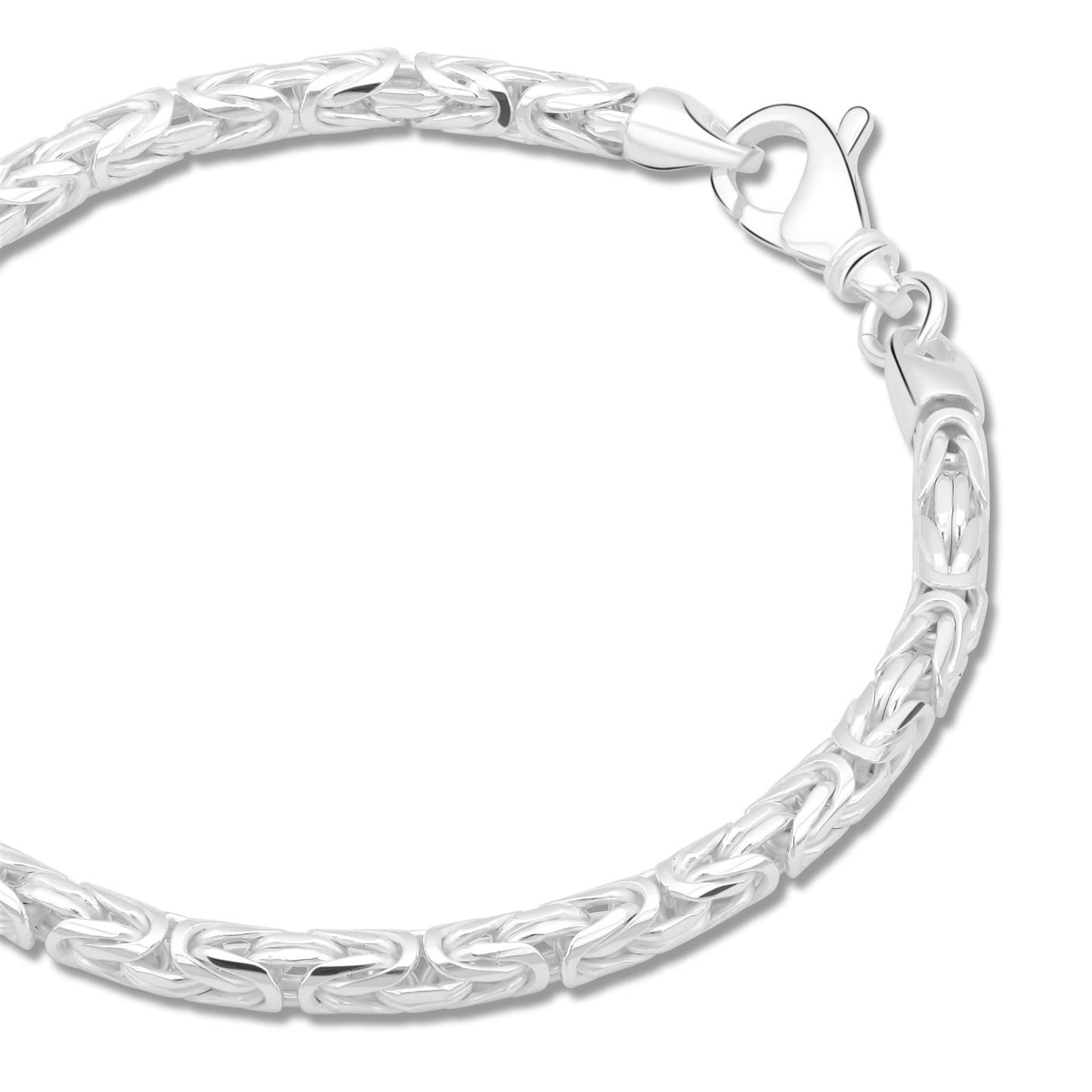Königsarmband Rund 4 mm 925er Sterling Silber Massiv
