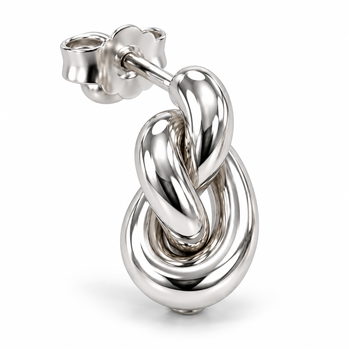 Liebesknoten Elegante Damen-Ohrstecker 925er Sterling Silber Massiv Rhodiniert