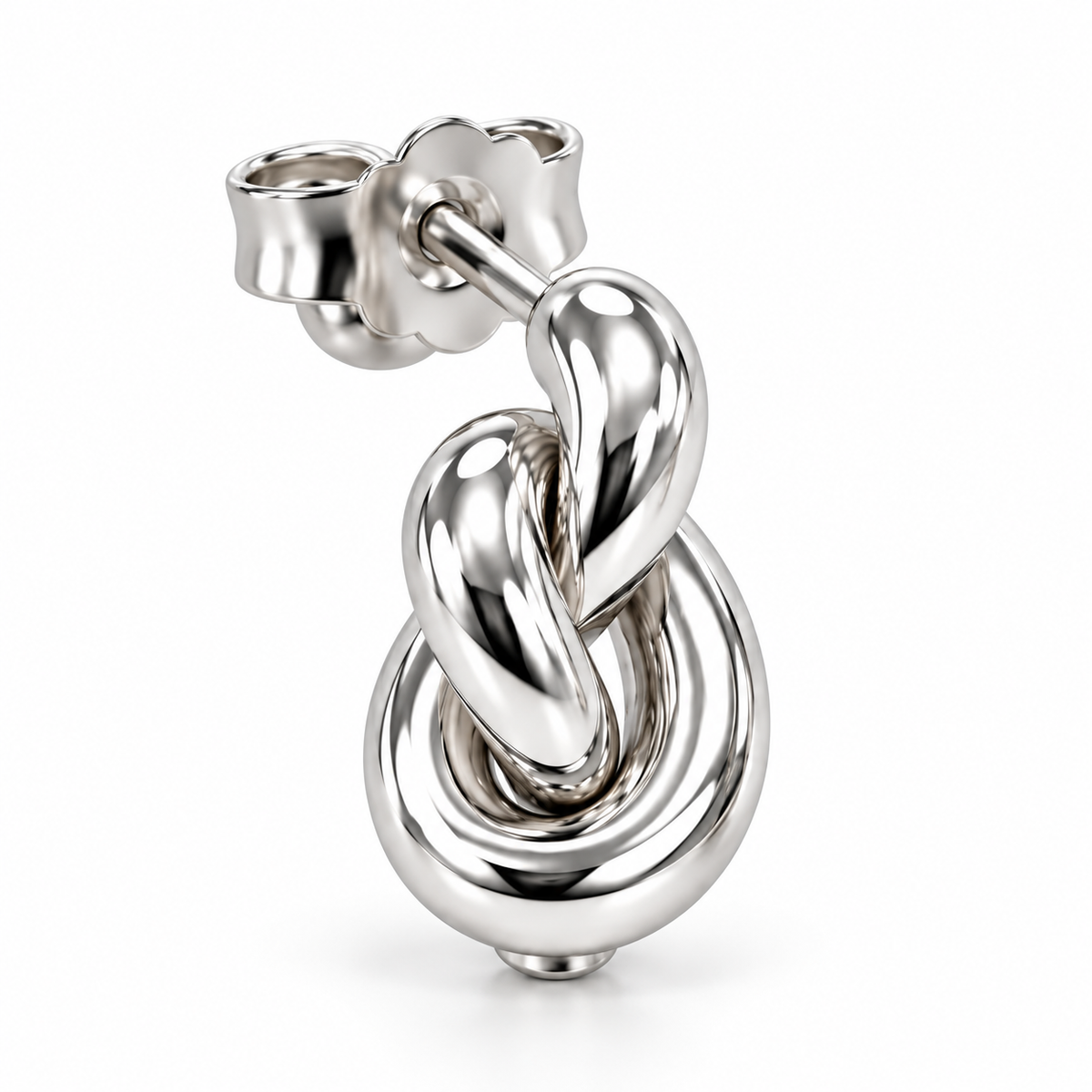 Liebesknoten Elegante Damen-Ohrstecker 925er Sterling Silber Massiv Rhodiniert
