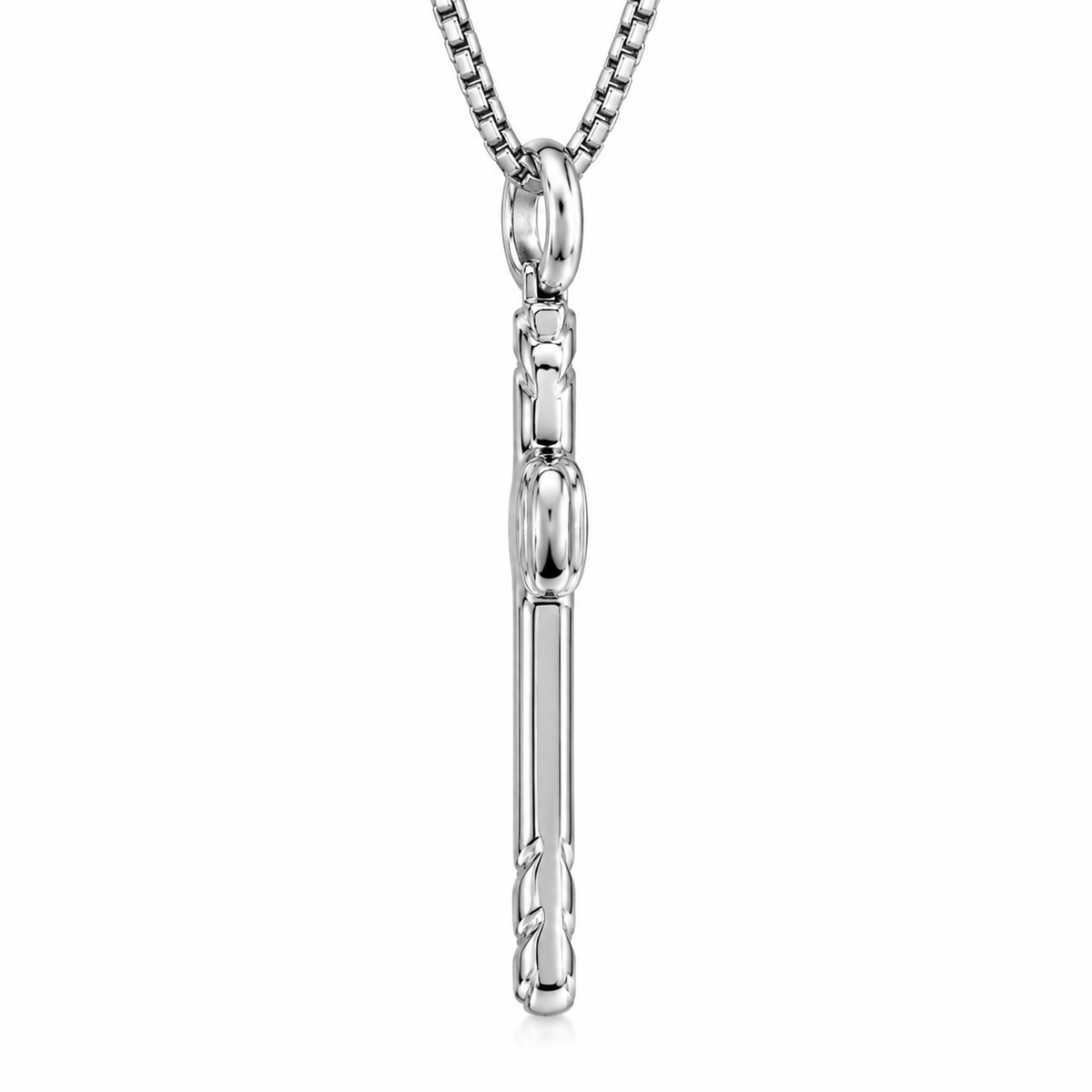 Kreuzanhänger DIVINO 925er Sterling Silber Massiv Rhodiniert Hochglanzpoliert