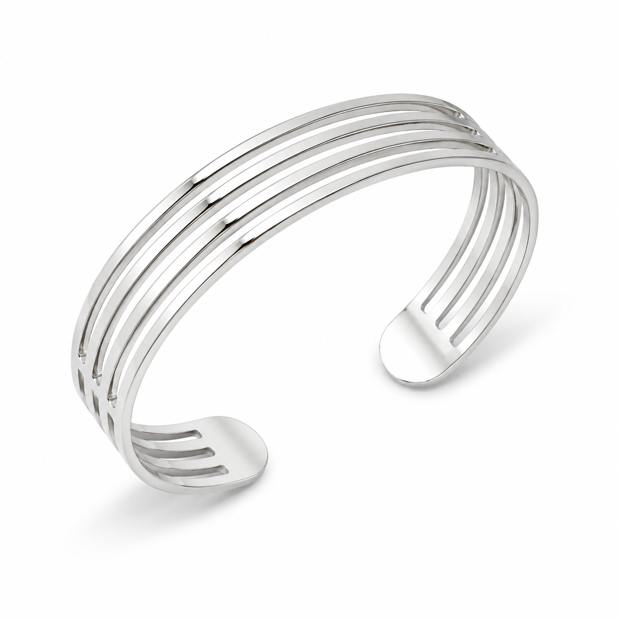 Schlichter Armreif 925er Sterling Silber Massiv Rhodiniert
