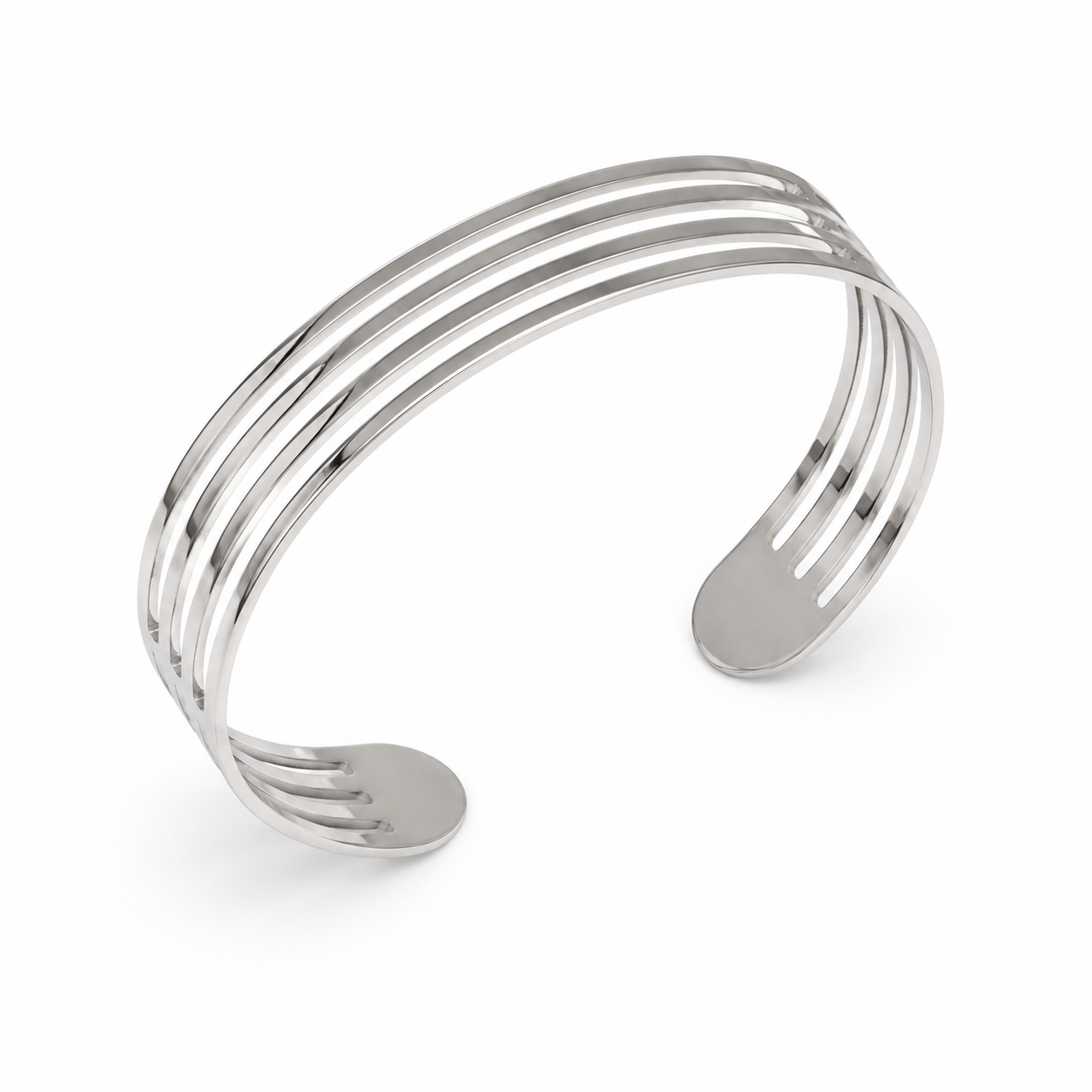 Schlichter Armreif 925er Sterling Silber Massiv Rhodiniert