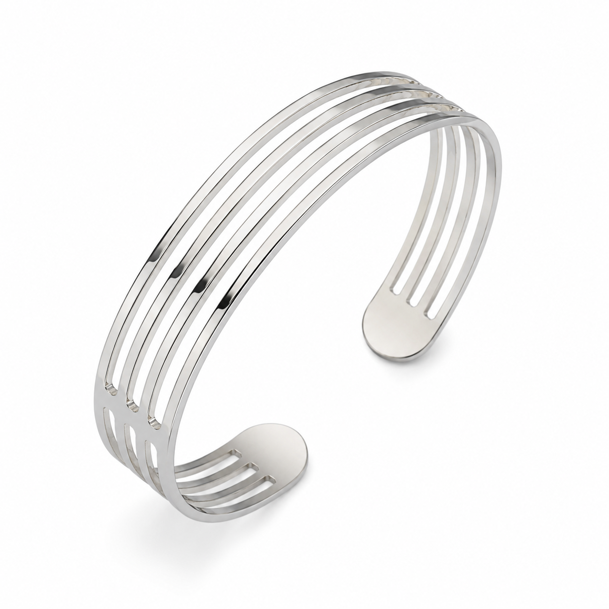 Schlichter Armreif 925er Sterling Silber Massiv Rhodiniert