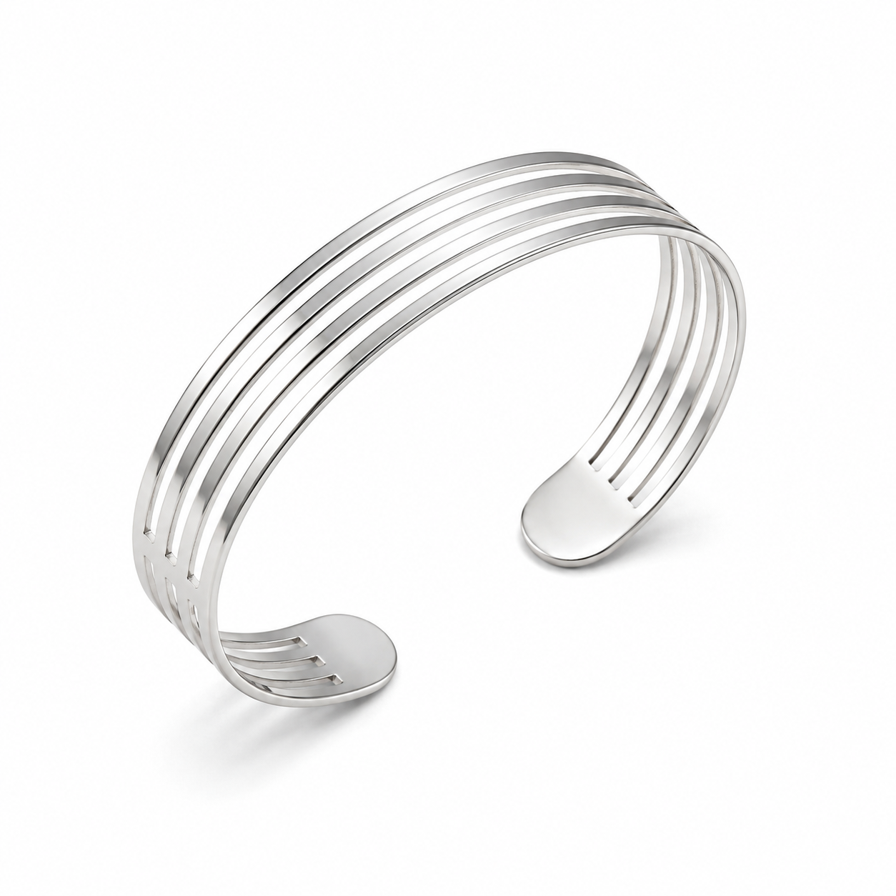 Schlichter Armreif 925er Sterling Silber Massiv Rhodiniert