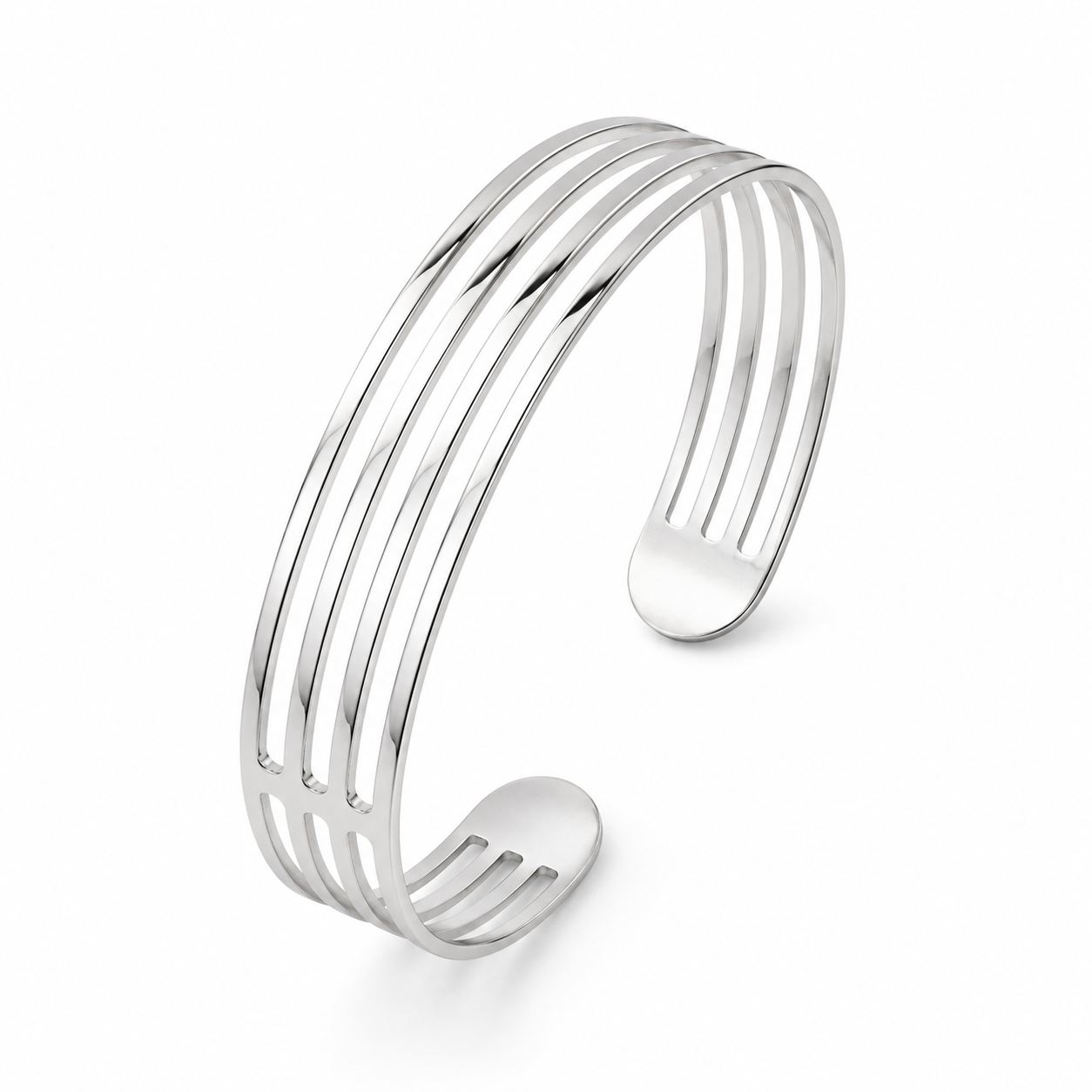 Schlichter Armreif 925er Sterling Silber Massiv Rhodiniert