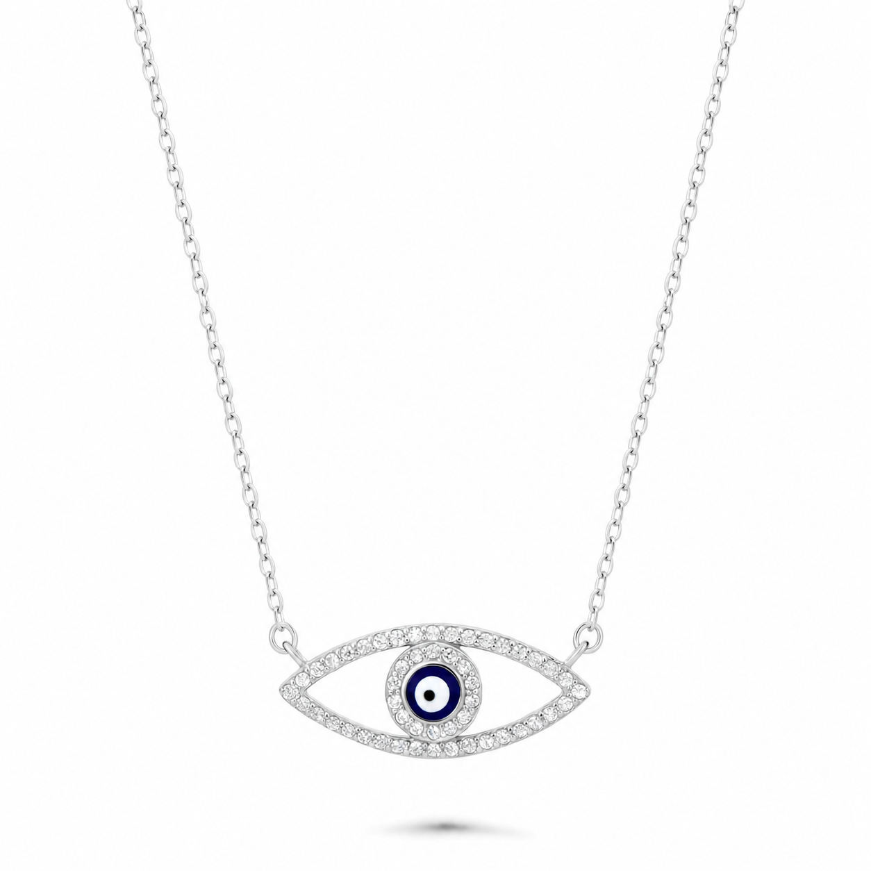 Blaue Auge Kette 925 Sterling Silber 42-45 cm