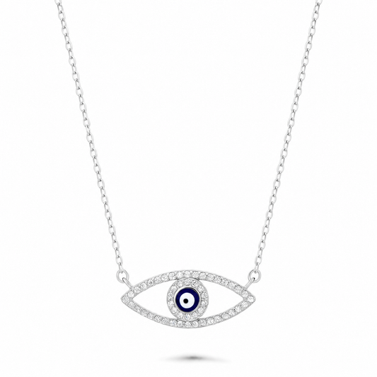 Blaue Auge Kette 925 Sterling Silber 42-45 cm