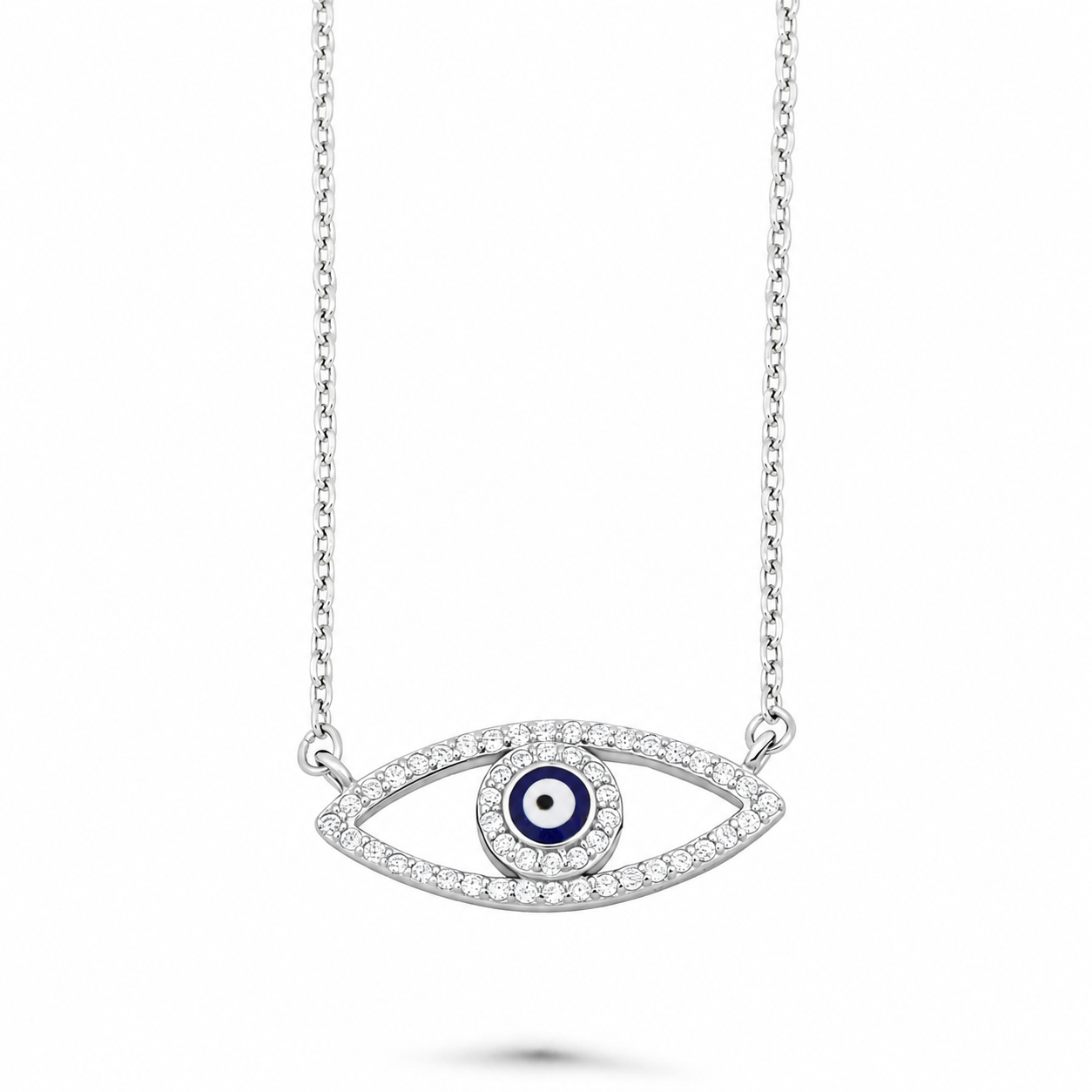 Blaue Auge Kette 925 Sterling Silber 42-45 cm