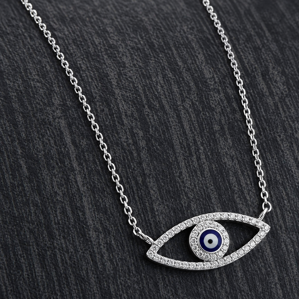 Blaue Auge Kette 925 Sterling Silber 42-45 cm