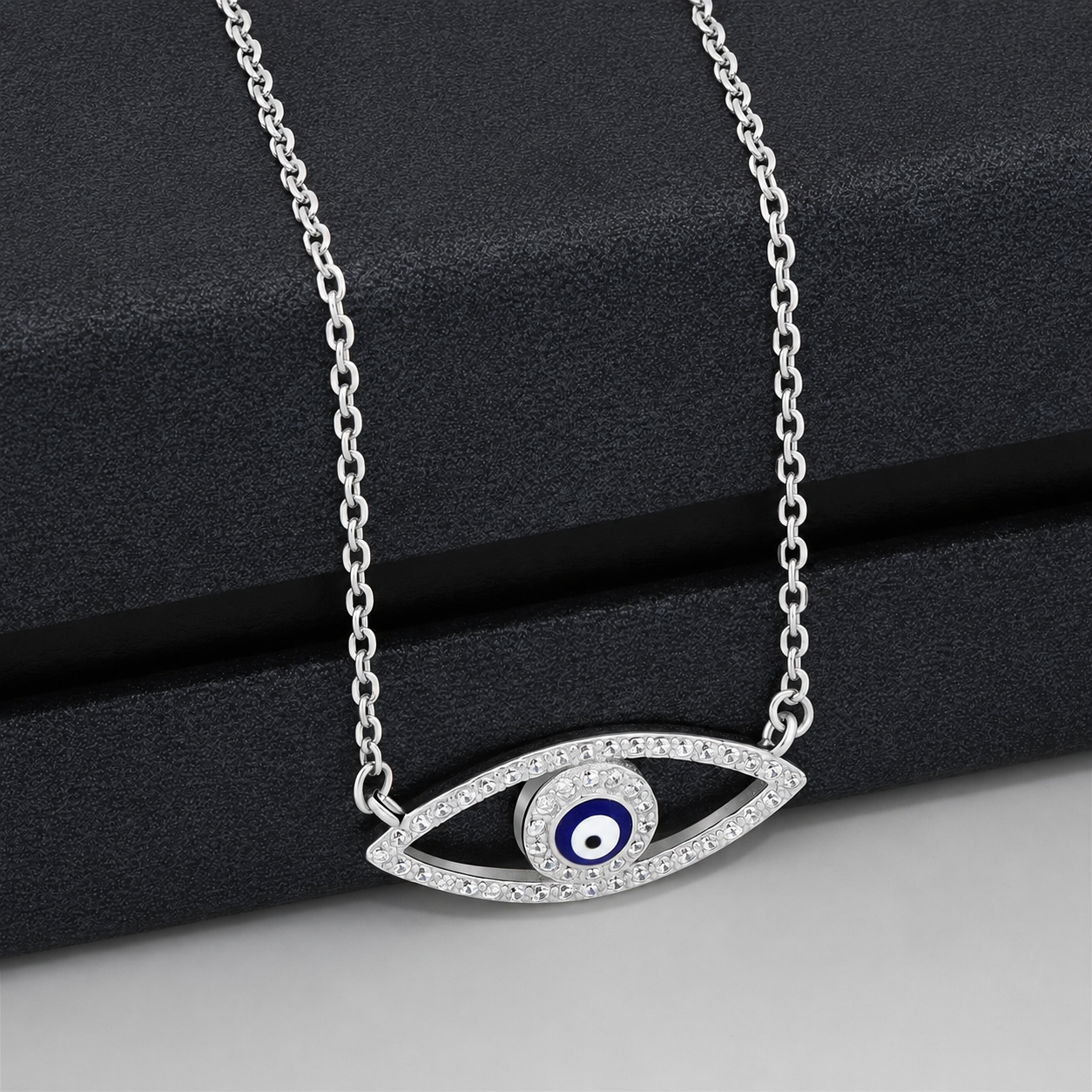 Blaue Auge Kette 925 Sterling Silber 42-45 cm