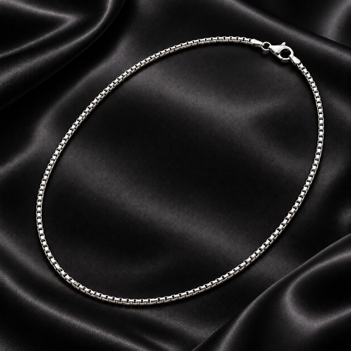 Venezianerkette Rund 2 mm Rhodiniert 925er Sterling Silber