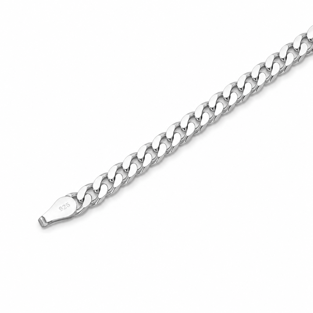 Panzerkette 5 mm Runder Karabiner 925er Sterling Silber Massiv