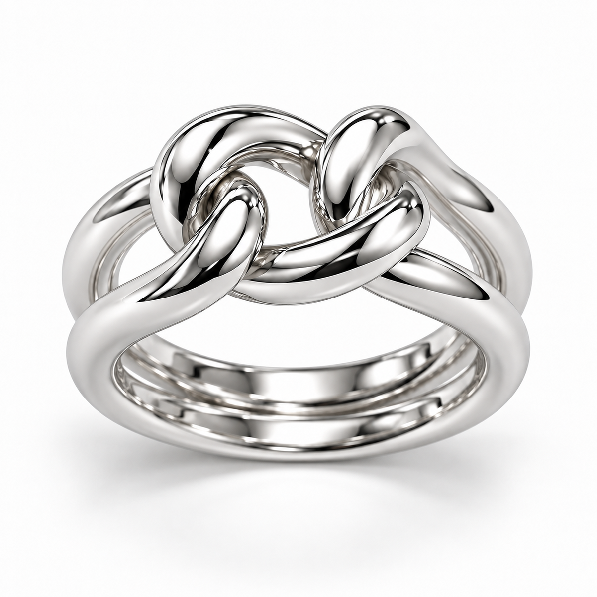 Panzerglied Ring 925er Sterling Silber Massiv Rhodiniert