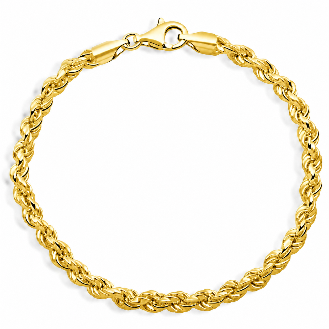 Kordelarmband 5 mm 585er Vergoldet Massiv