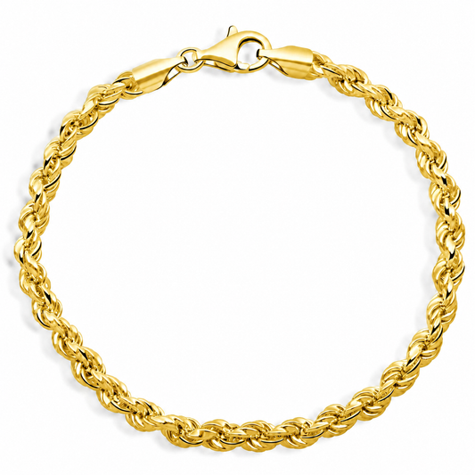 Kordelarmband 5 mm 585er Vergoldet