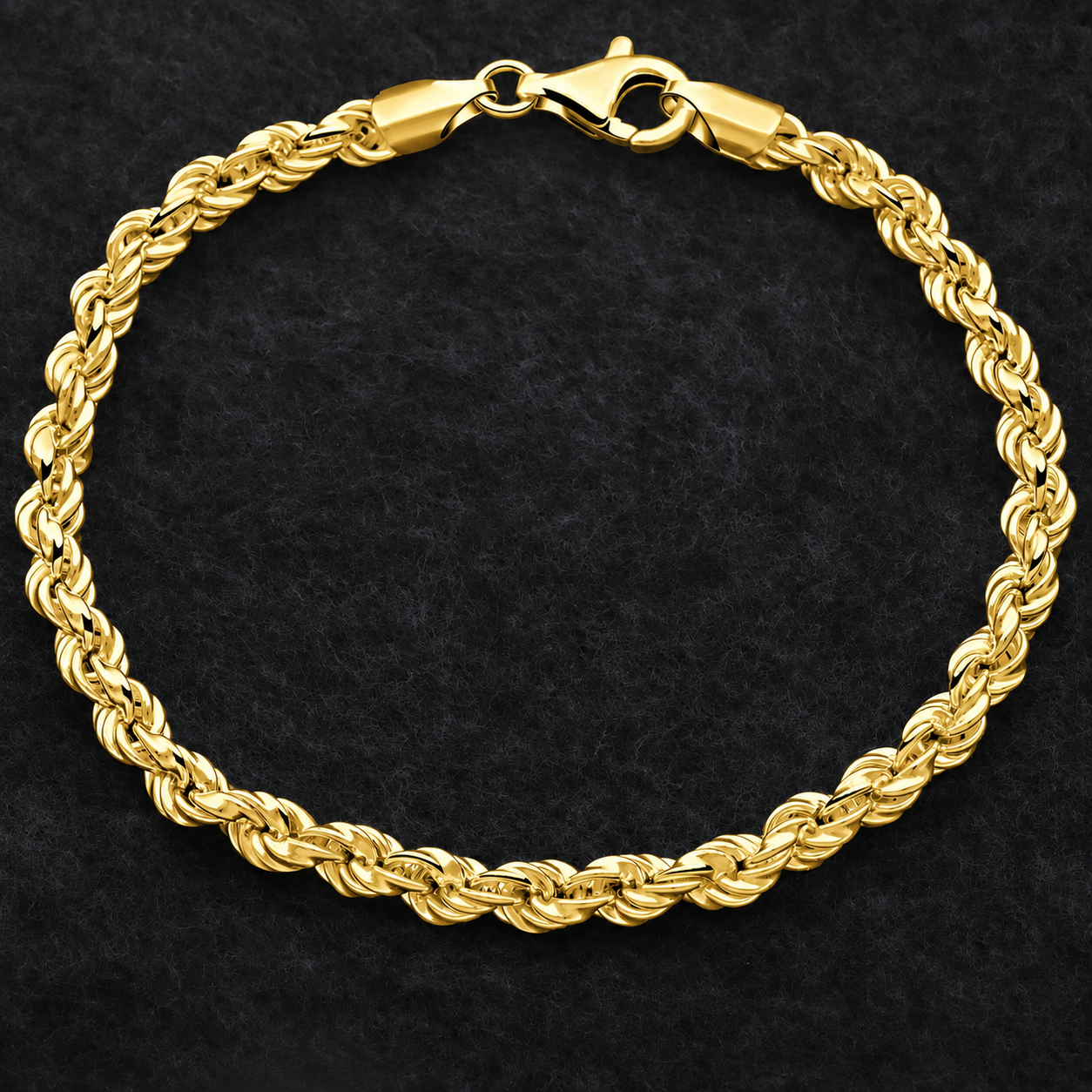Kordelarmband 5 mm 585er Vergoldet Massiv