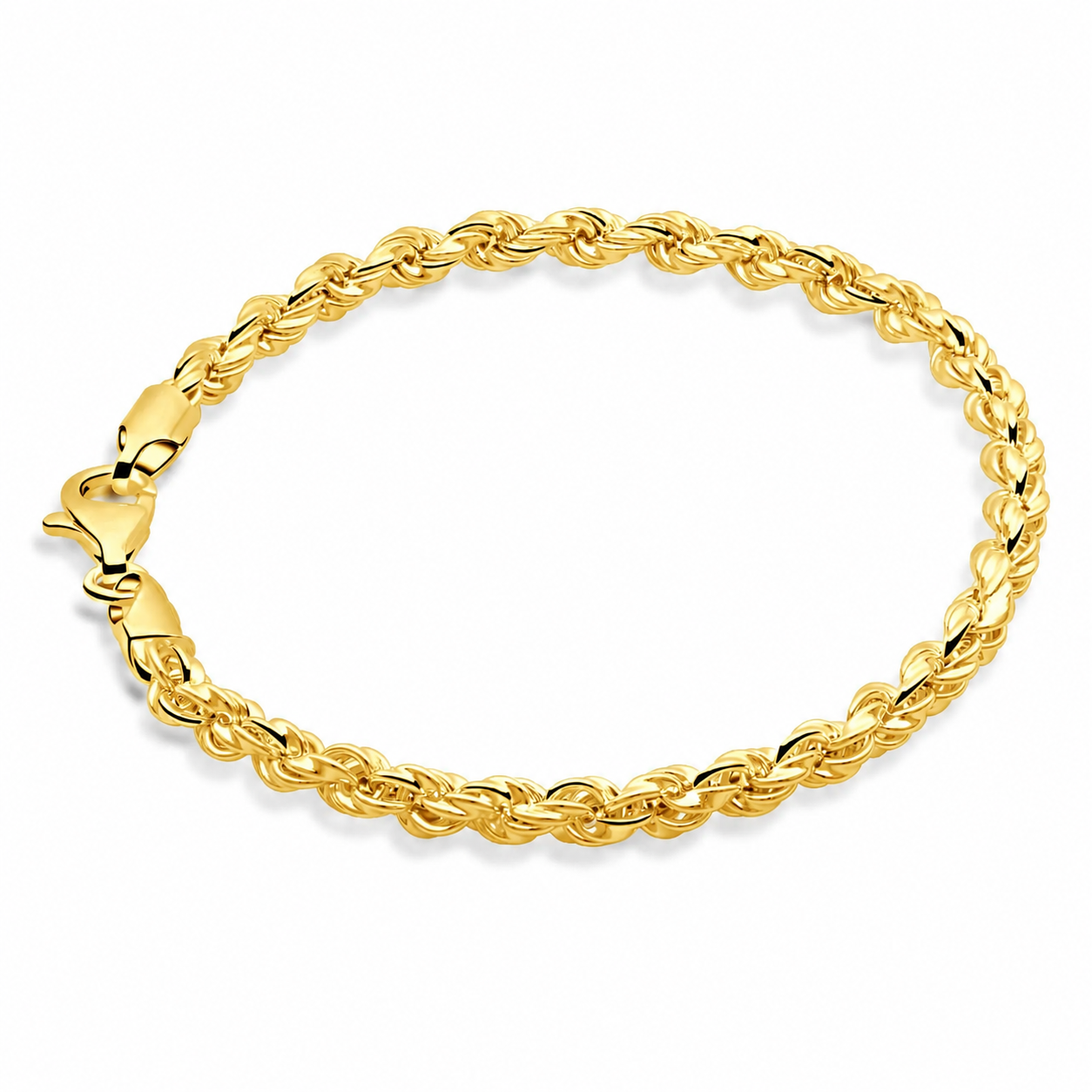 Kordelarmband 5 mm 585er Vergoldet Massiv