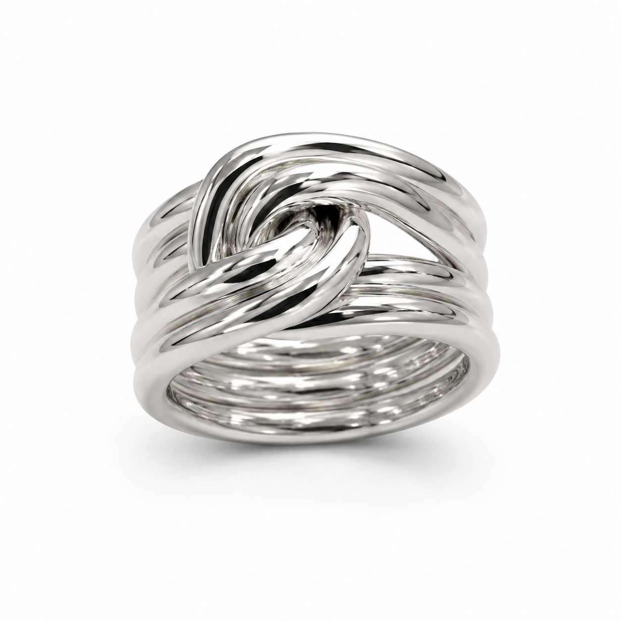 Streifen Knoten Ring 925er Sterling Silber Massiv