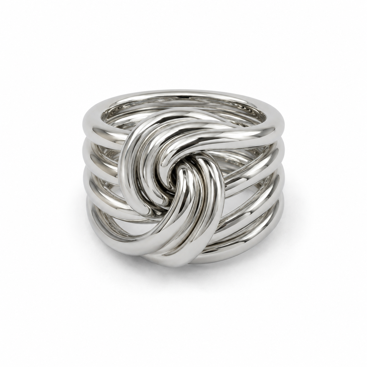 Streifen Knoten Ring 925er Sterling Silber Massiv