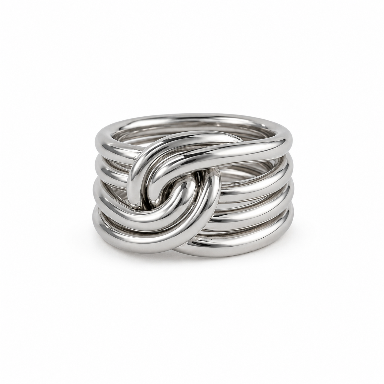 Streifen Knoten Ring 925er Sterling Silber Massiv