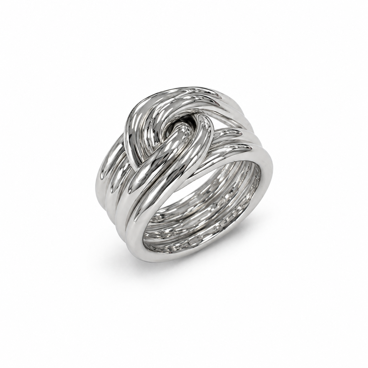 Streifen Knoten Ring 925er Sterling Silber Massiv