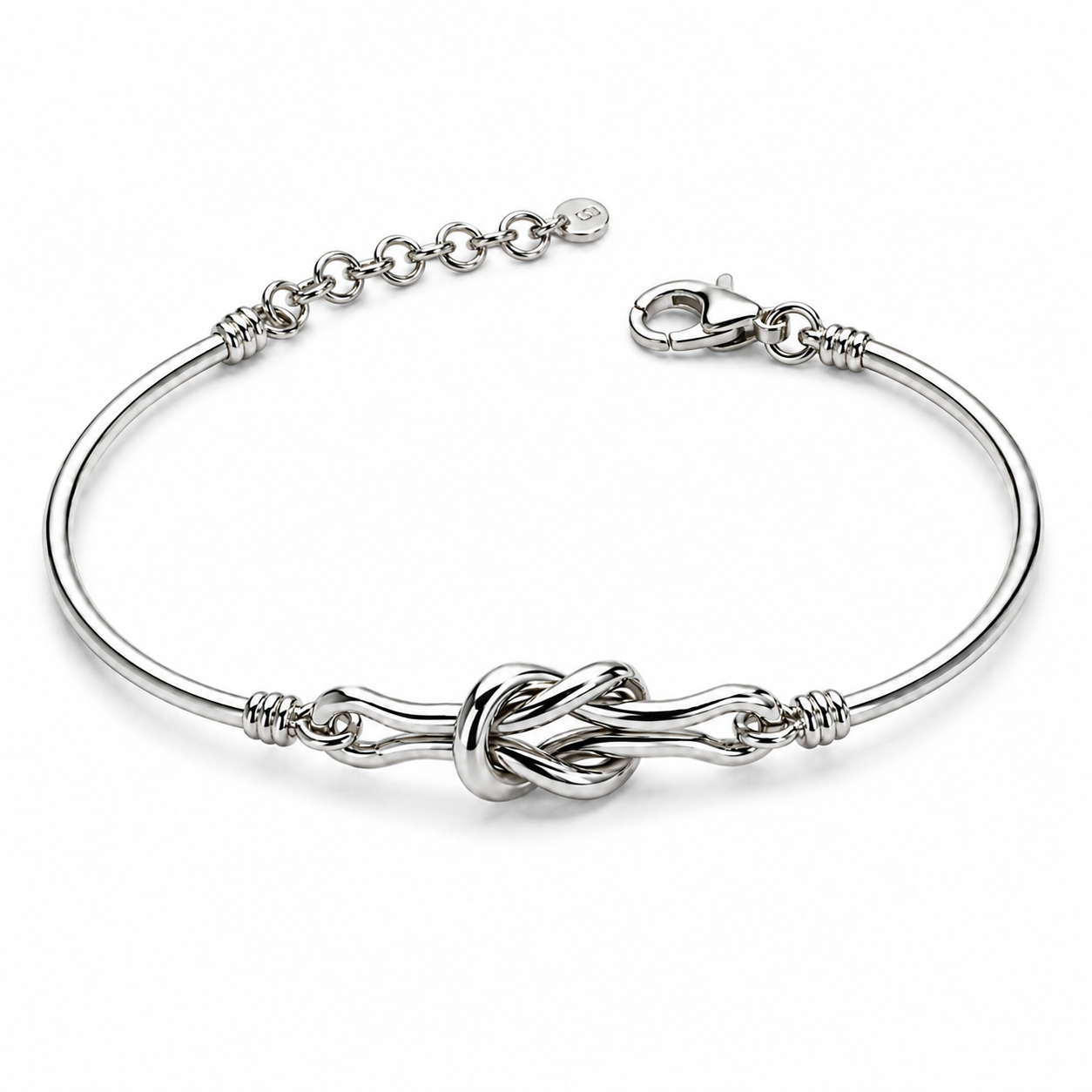 Knoten Design Armband 925er Sterling Silber Massiv Verstellbar
