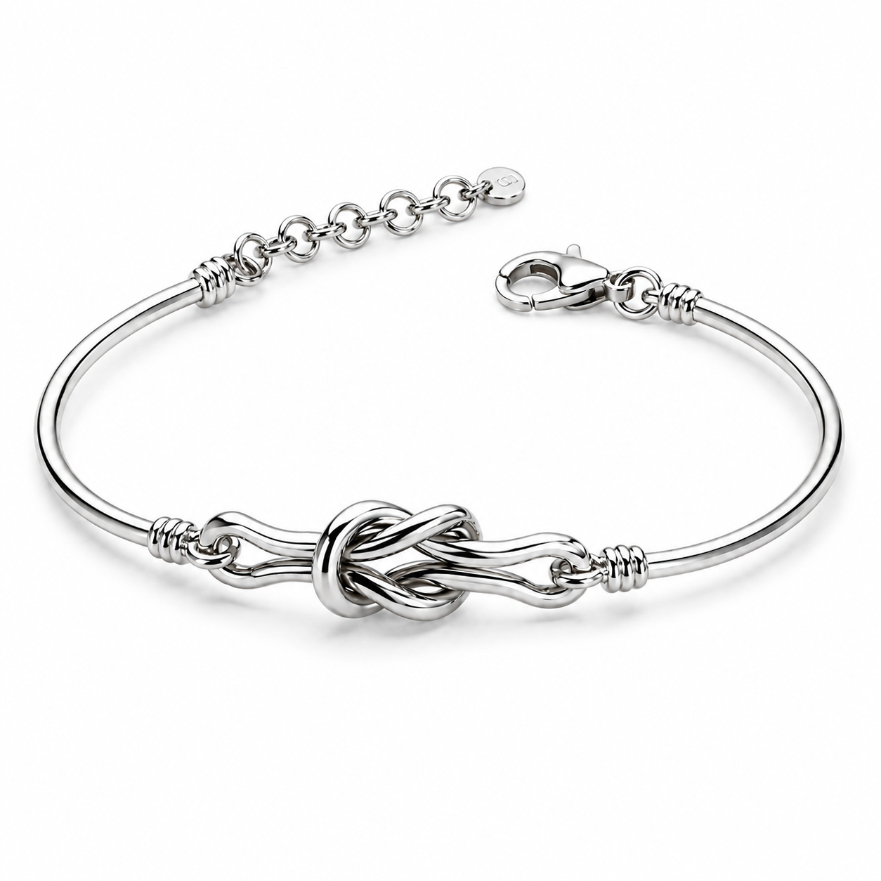Knoten Design Armband 925er Sterling Silber Massiv Verstellbar