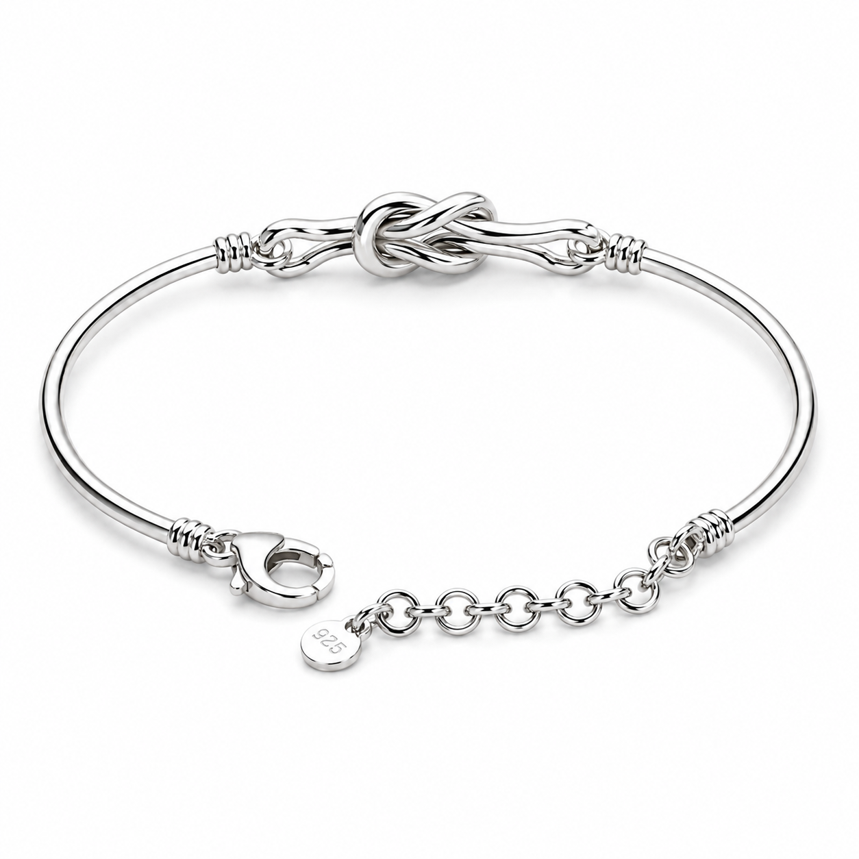 Knoten Design Armband 925er Sterling Silber Massiv Verstellbar