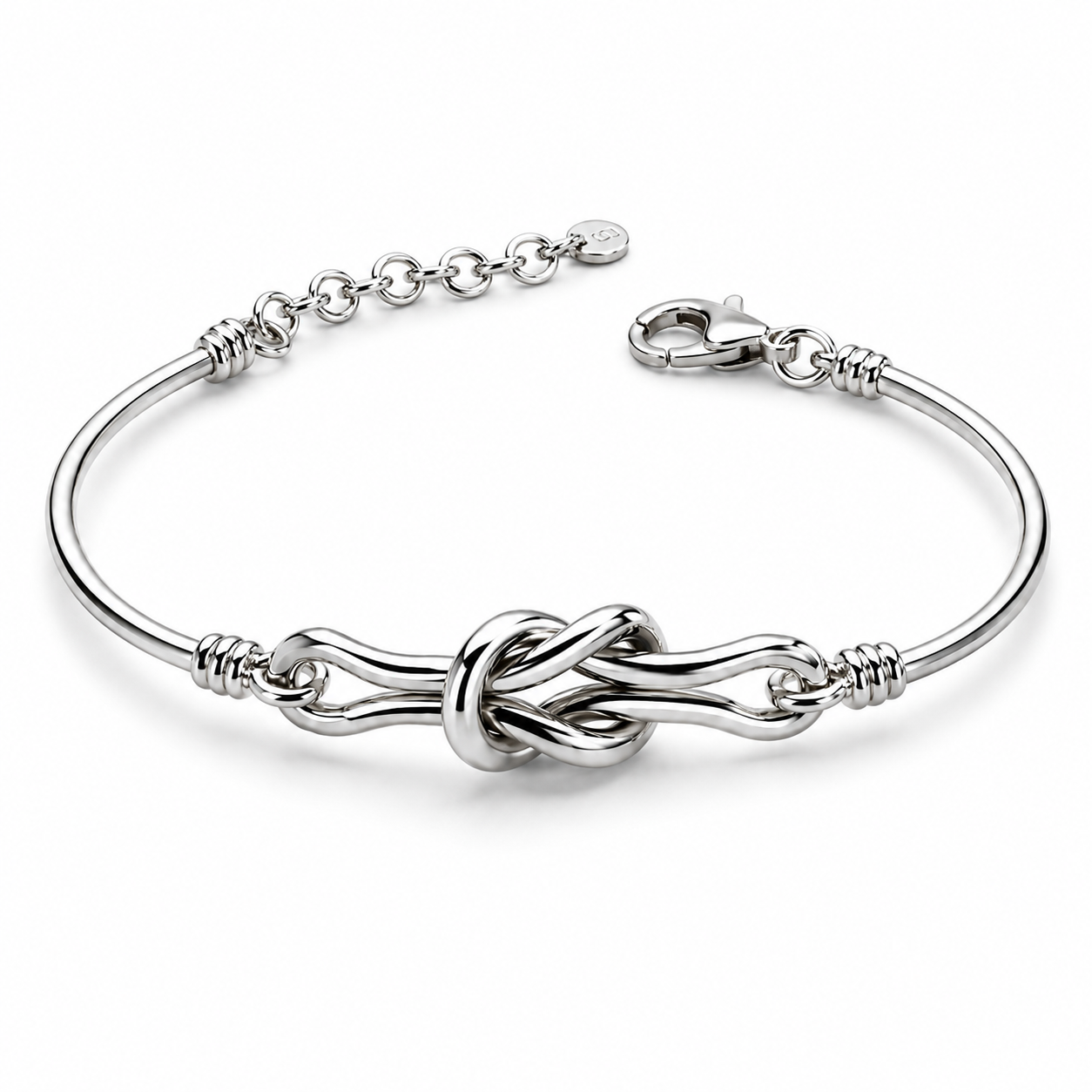 Knoten Design Armband 925er Sterling Silber Massiv Verstellbar