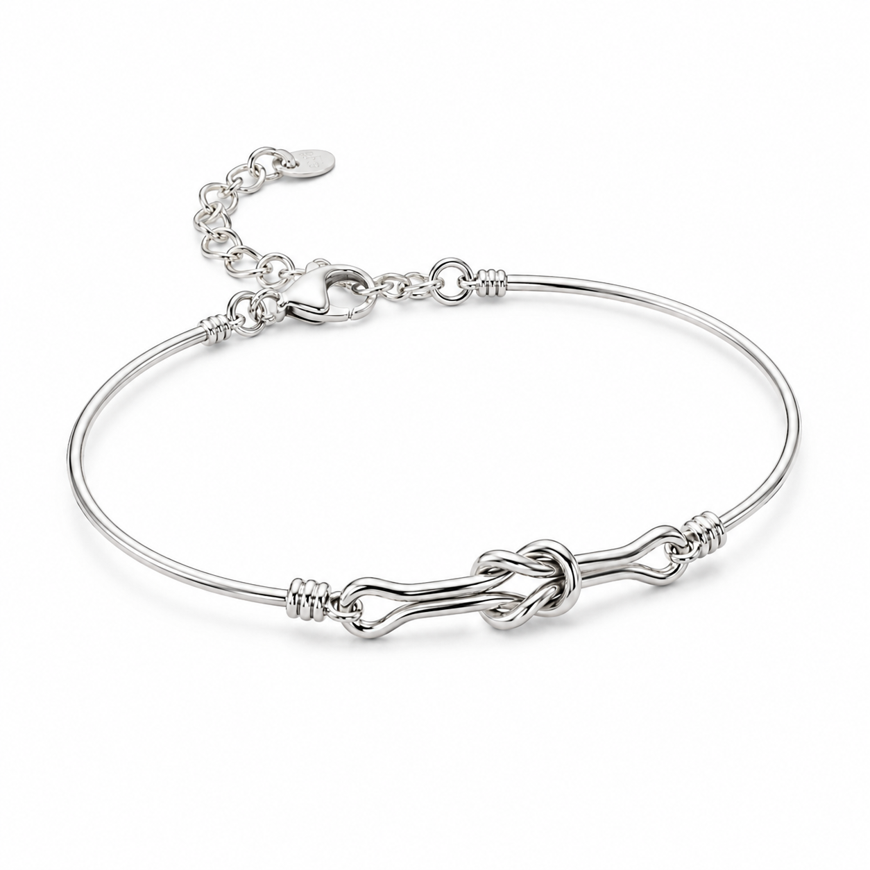 Knoten Armband 925er Sterling Silber Massiv Verstellbar