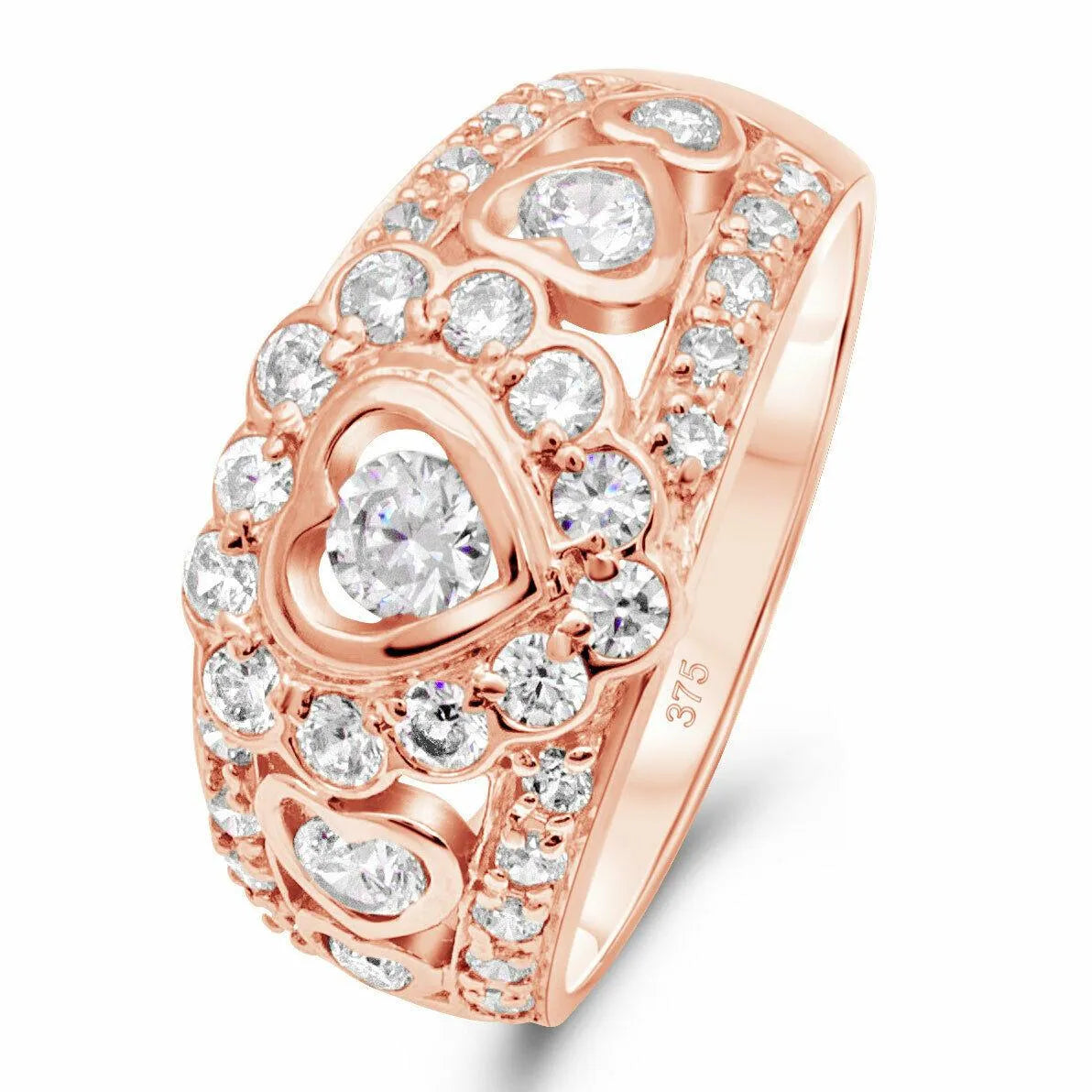 Herz Ring 375er Rosé Gold