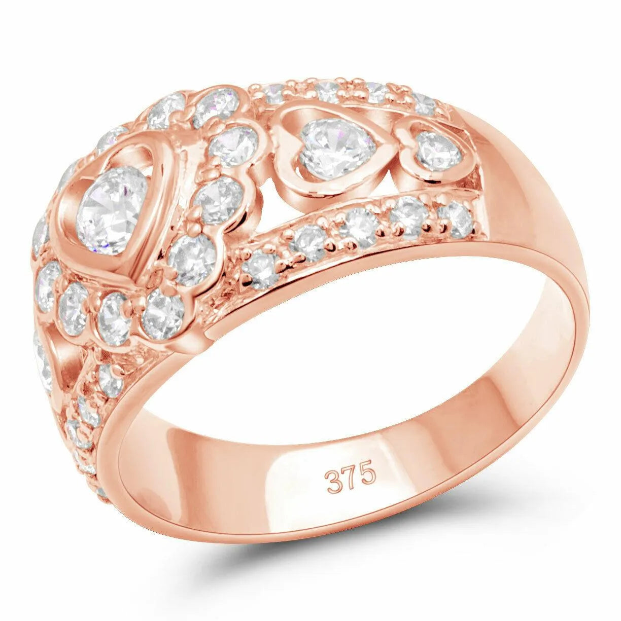 Herz Ring 375er Rosé Gold