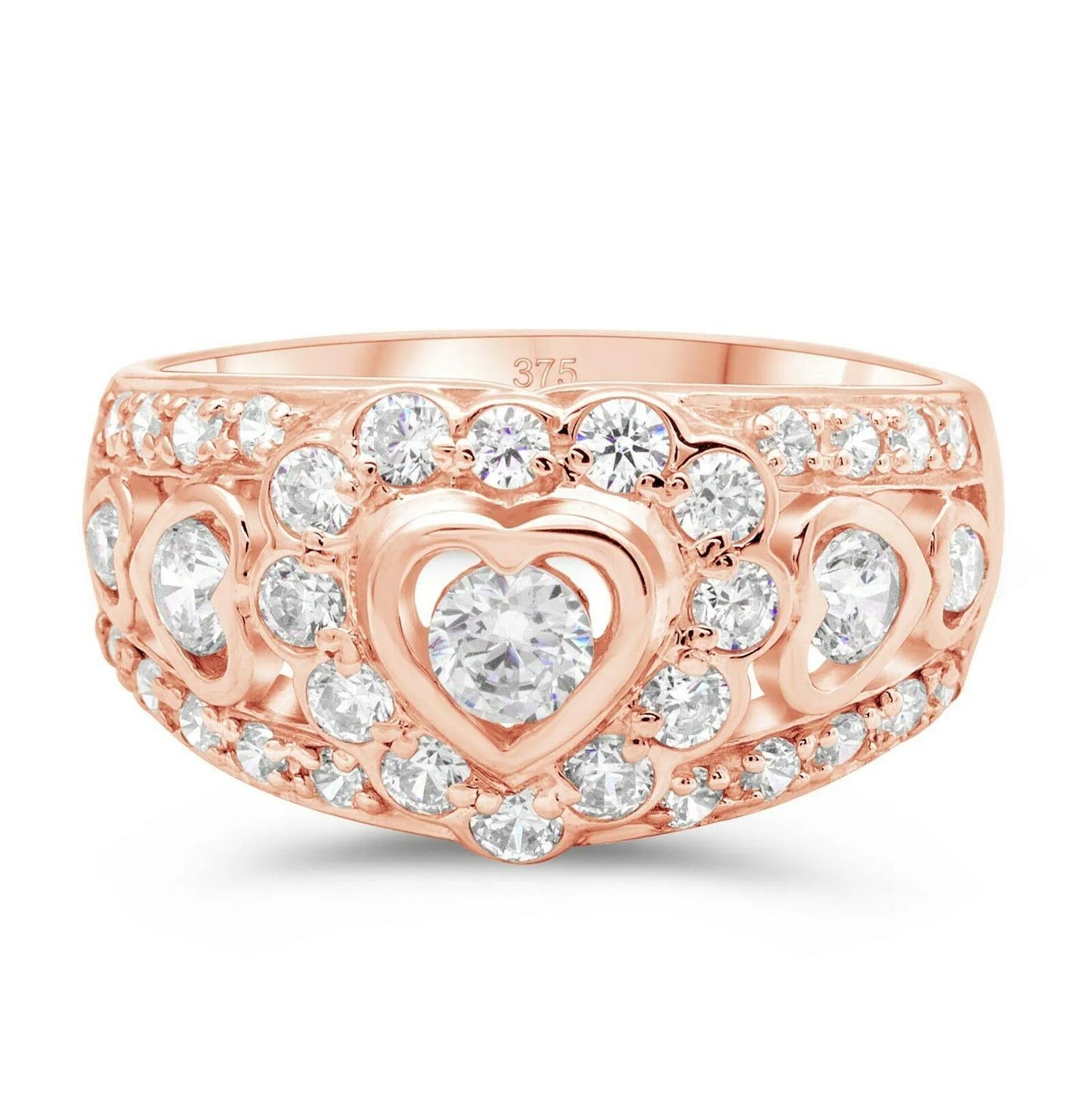 Herz Ring 375er Rosé Gold