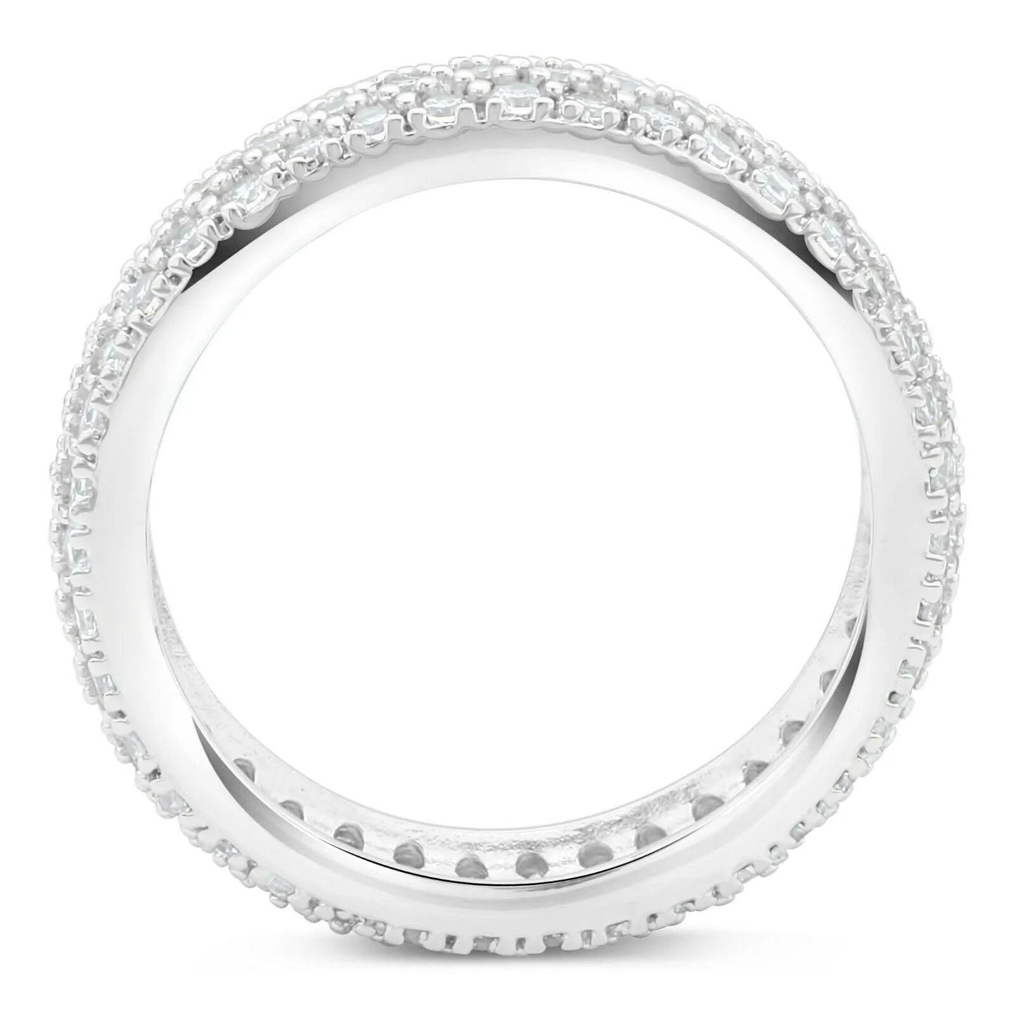 Cocktailring 5 mm Memoire Zirkonia Weiß 925 Silber