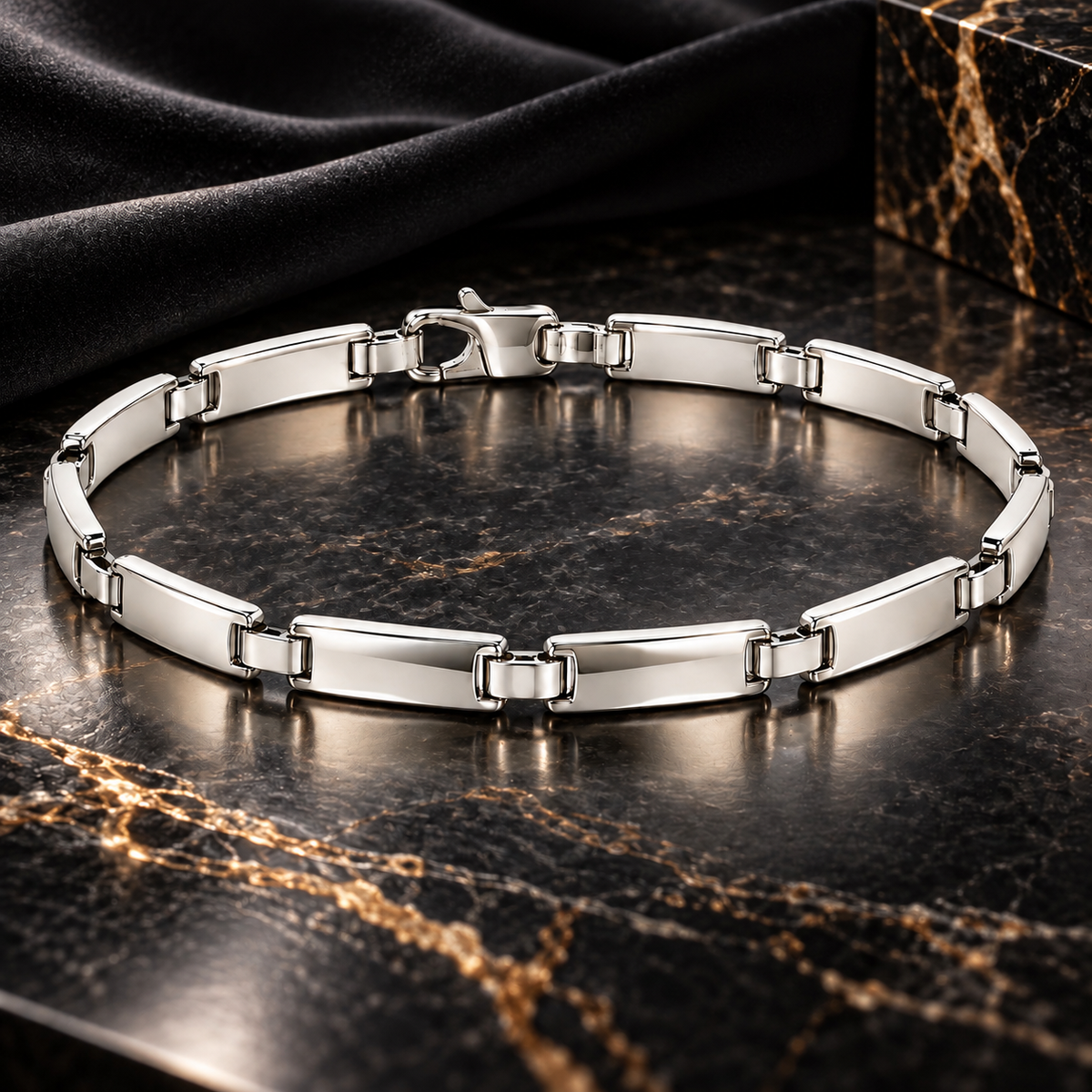 Klassisches Gliederarmband 925er Sterling Silber Rhodiniert