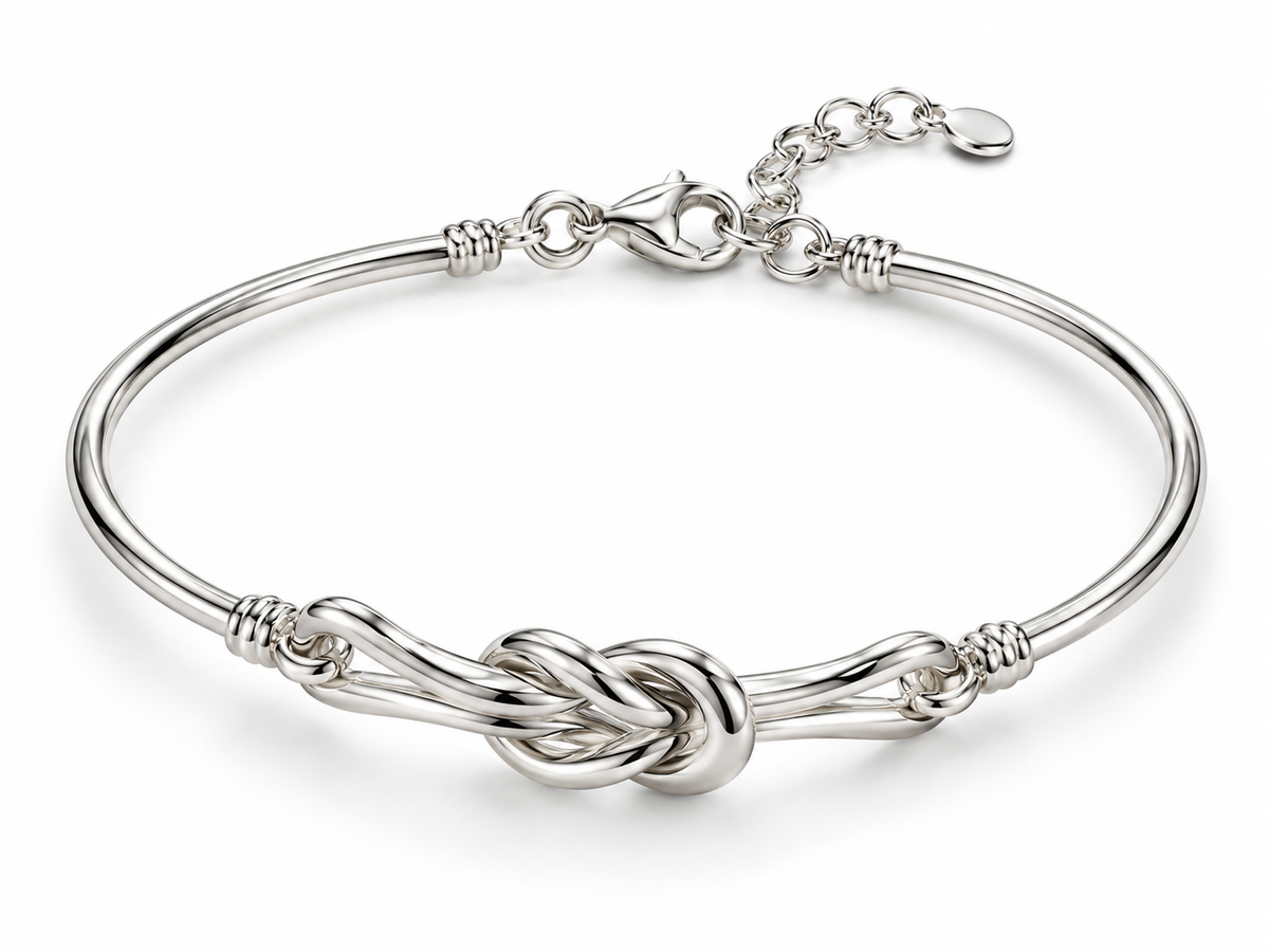 Nexus Knotenarmreif 925er Sterling Silber Rhodiniert