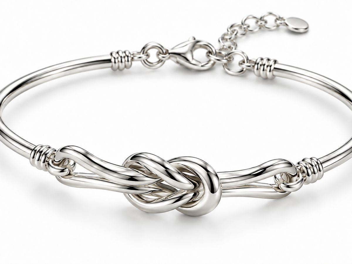 Nexus Knotenarmreif 925er Sterling Silber Rhodiniert