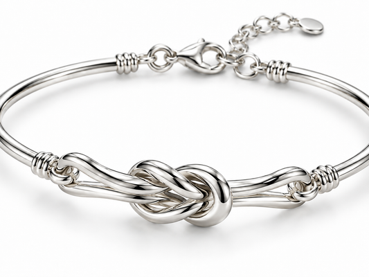 Nexus Knotenarmreif 925er Sterling Silber Rhodiniert