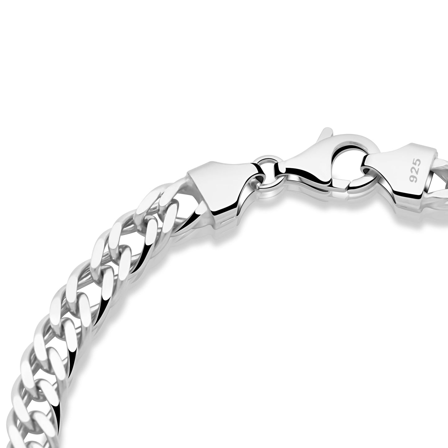 Doppelpanzerarmband 6 mm Rhodiniert 925er Sterling Silber Massiv