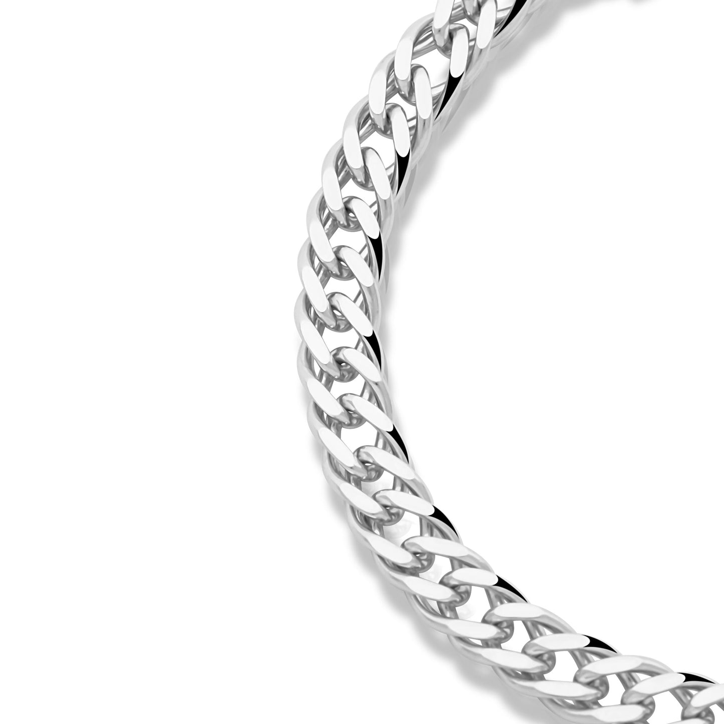 Doppelpanzerarmband 6 mm Rhodiniert 925er Sterling Silber Massiv