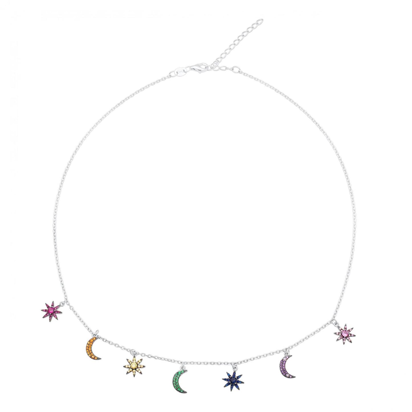 Sonne Mond Kette 925er Silber