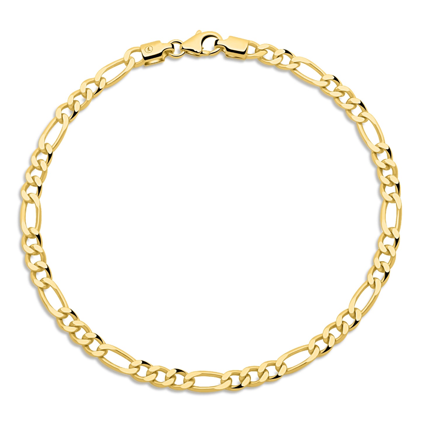 Figaroarmband 4 mm 585er Vergoldet