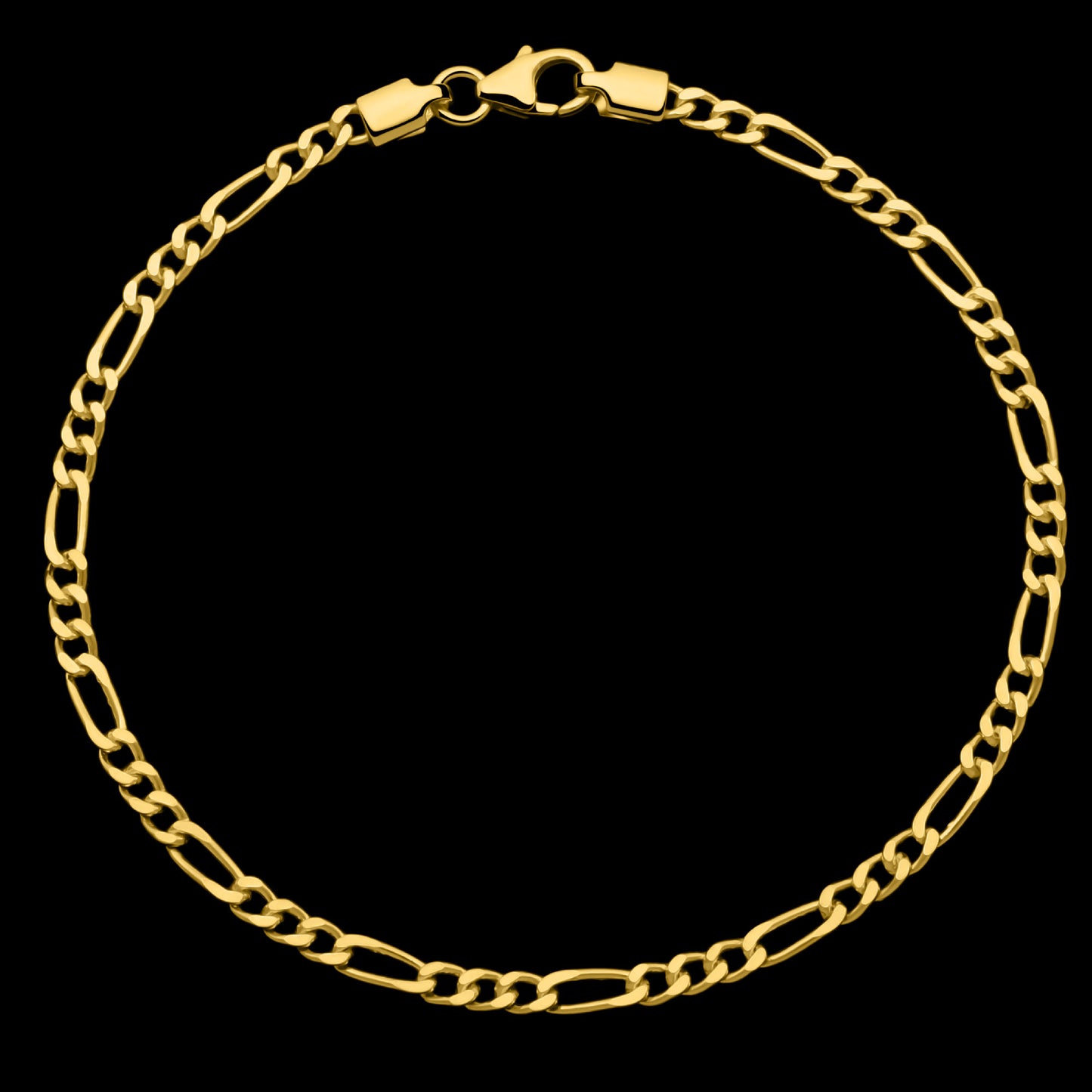 Figaroarmband 3 mm 585er Vergoldet