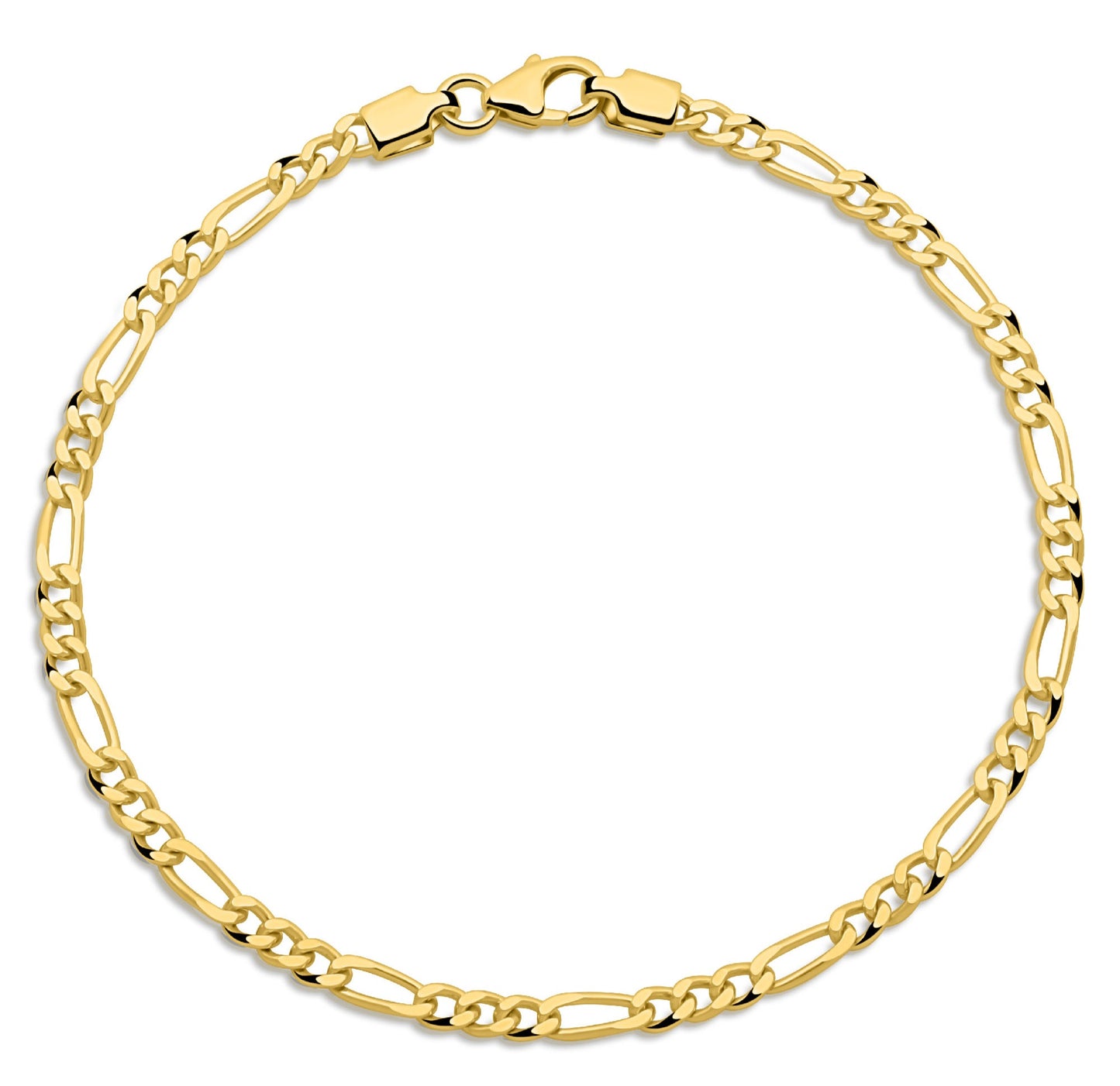 Figaroarmband 3 mm 585er Vergoldet