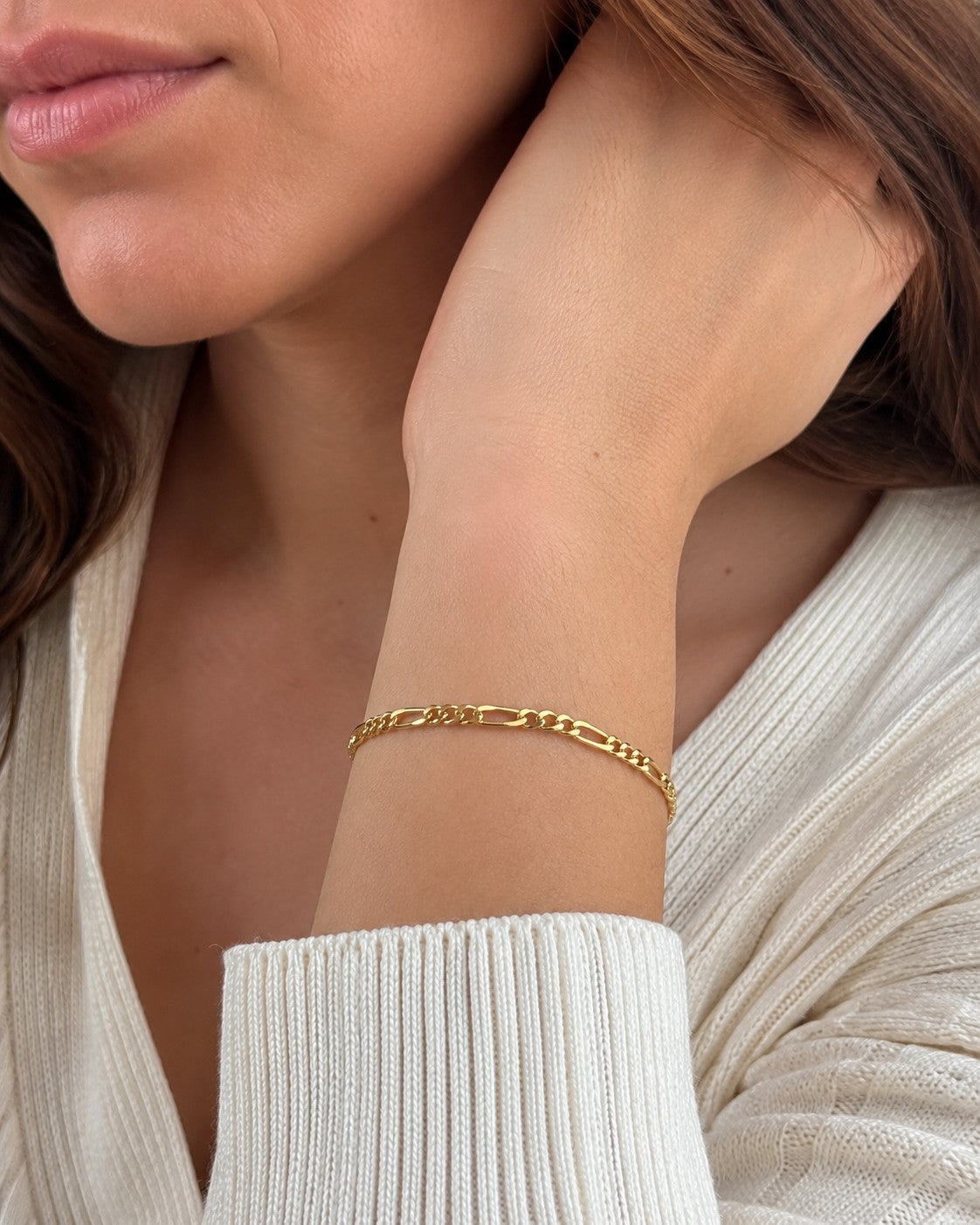 Figaroarmband 3 mm 585er Vergoldet