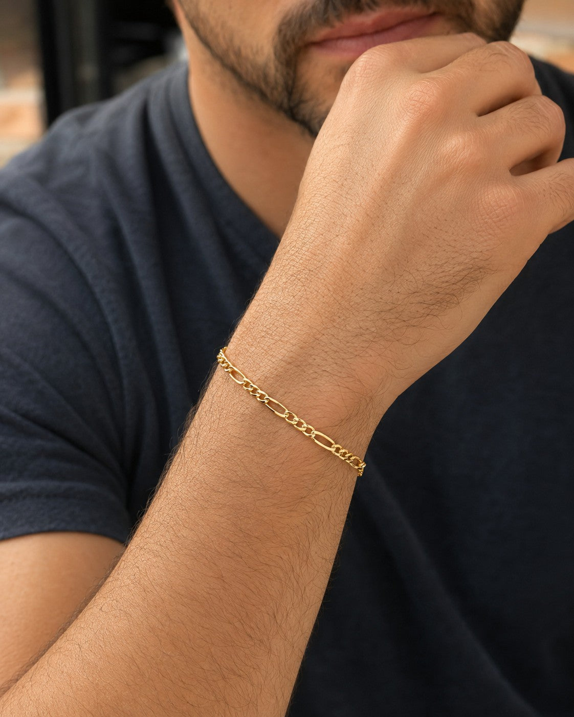 Figaroarmband 3 mm 585er Vergoldet